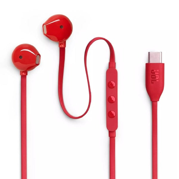 سماعات أذن  JBL Earphones مع سماعة رأس | أحمر سماعات أذن  JBL Earphones مع سماعة رأس | أحمر